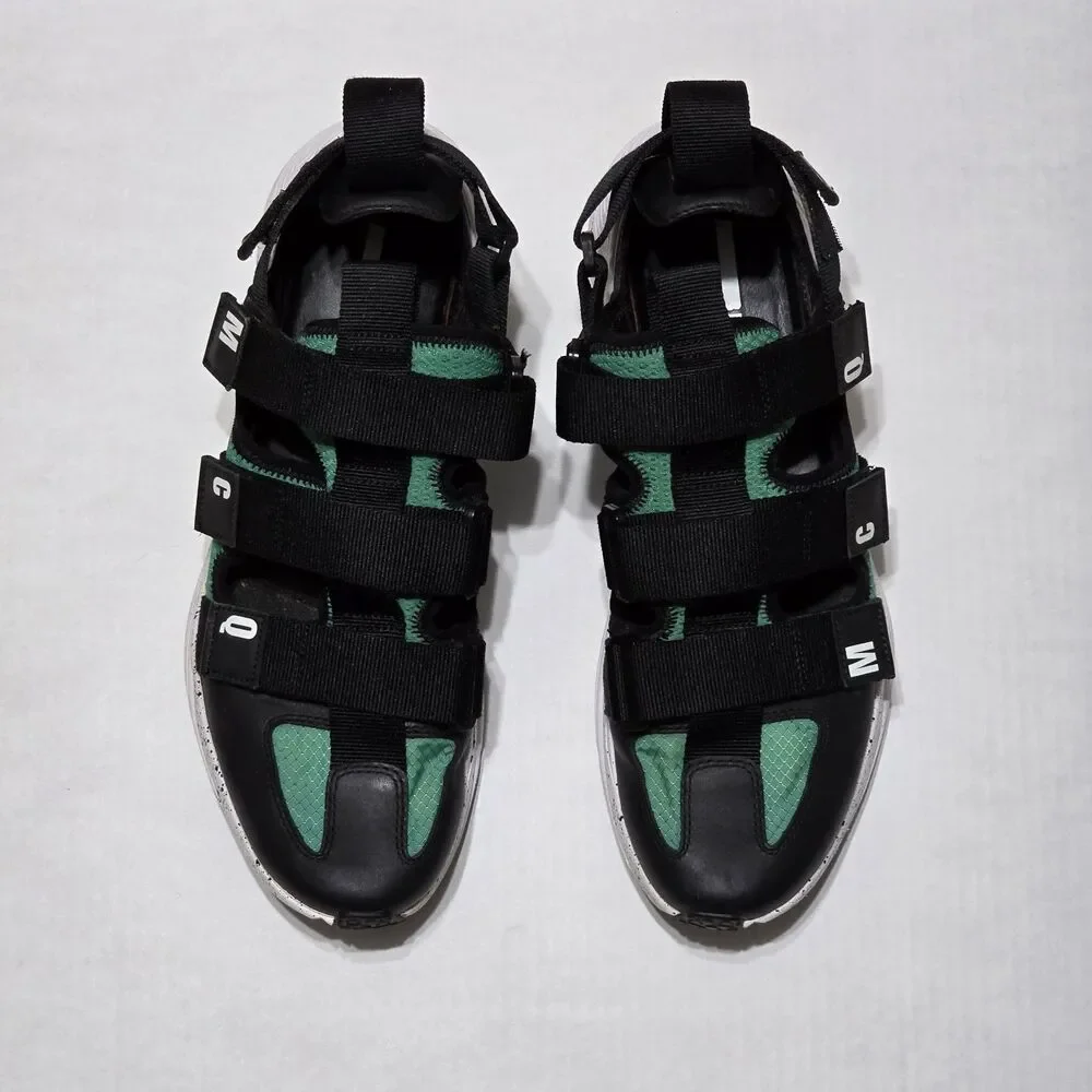 MCQ Alexander Mcqueen Men's 12 Black Green Tech Sandal 1.0 Straps Sneakers EU 45